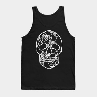 White Roses Skull Tank Top